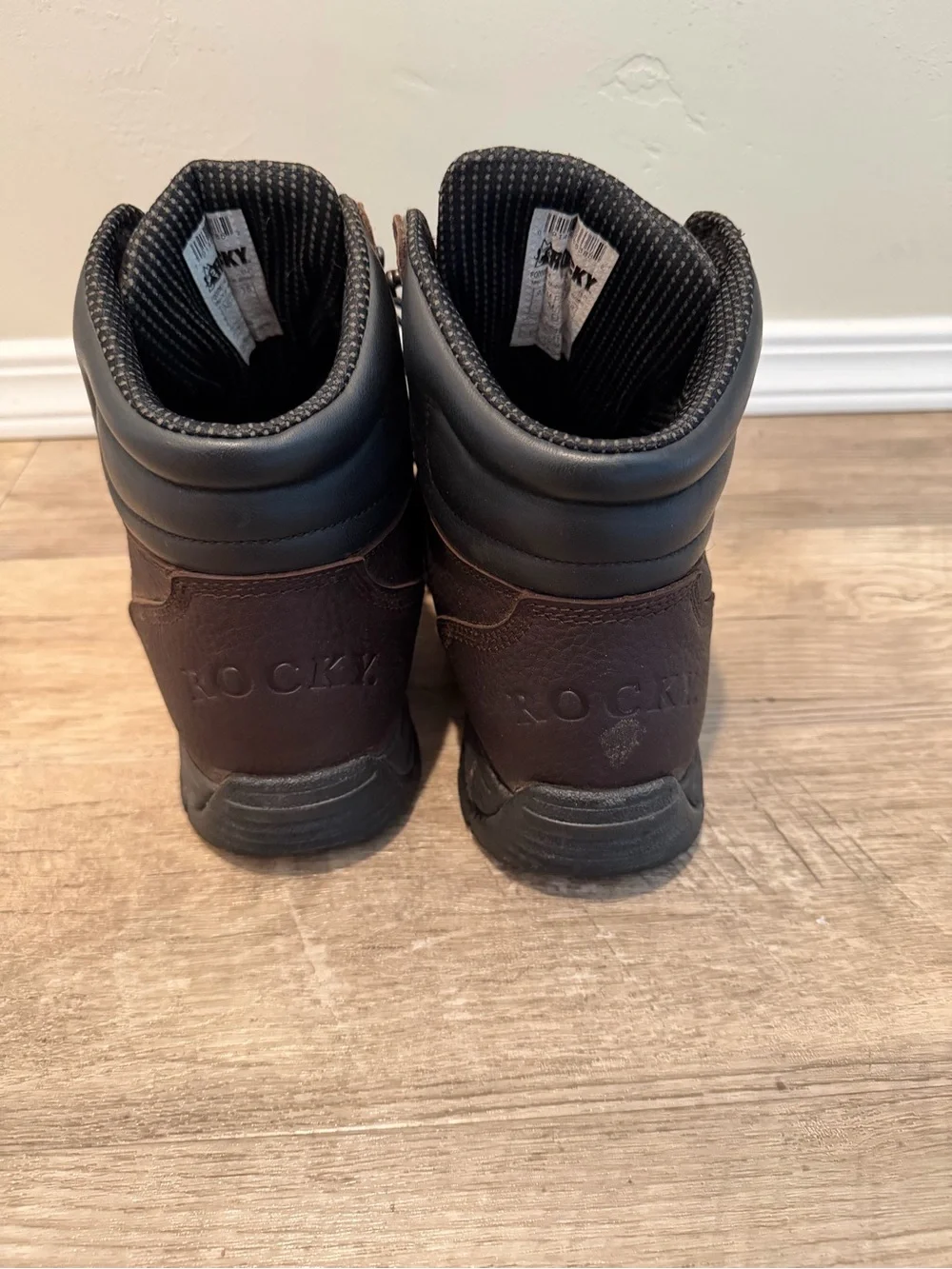 Rocky Dark Brown Leather Work Boots